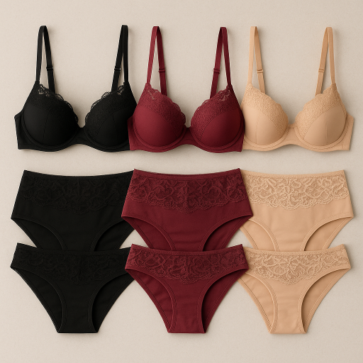 Lingerie em três cores