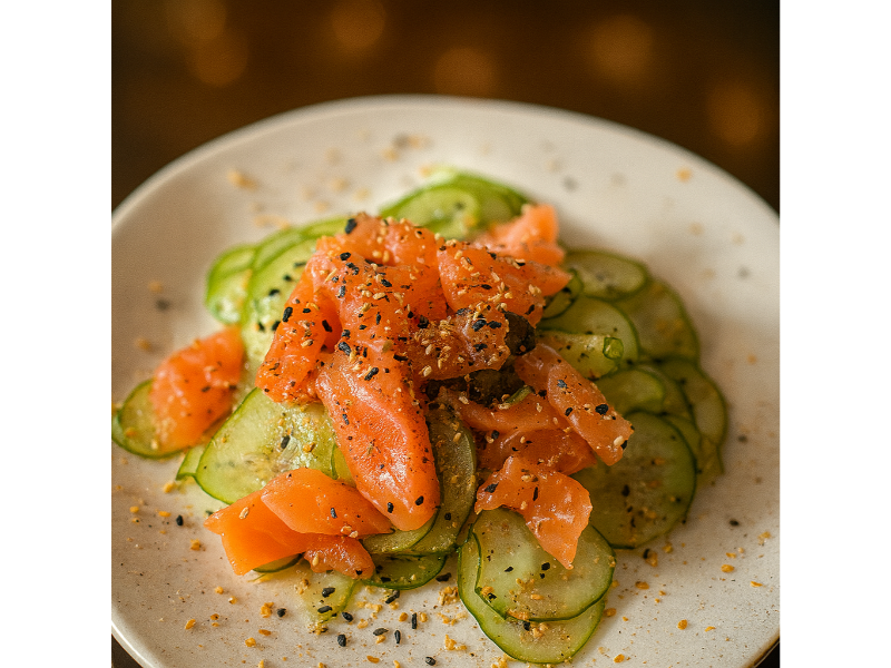 Salmão com pepino